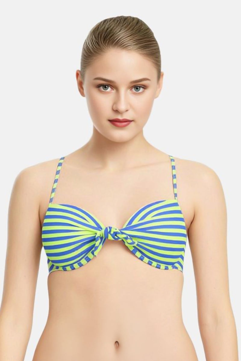 RIP CURL Women Stripe Padded Bikini Top, Multicolor - Image 1