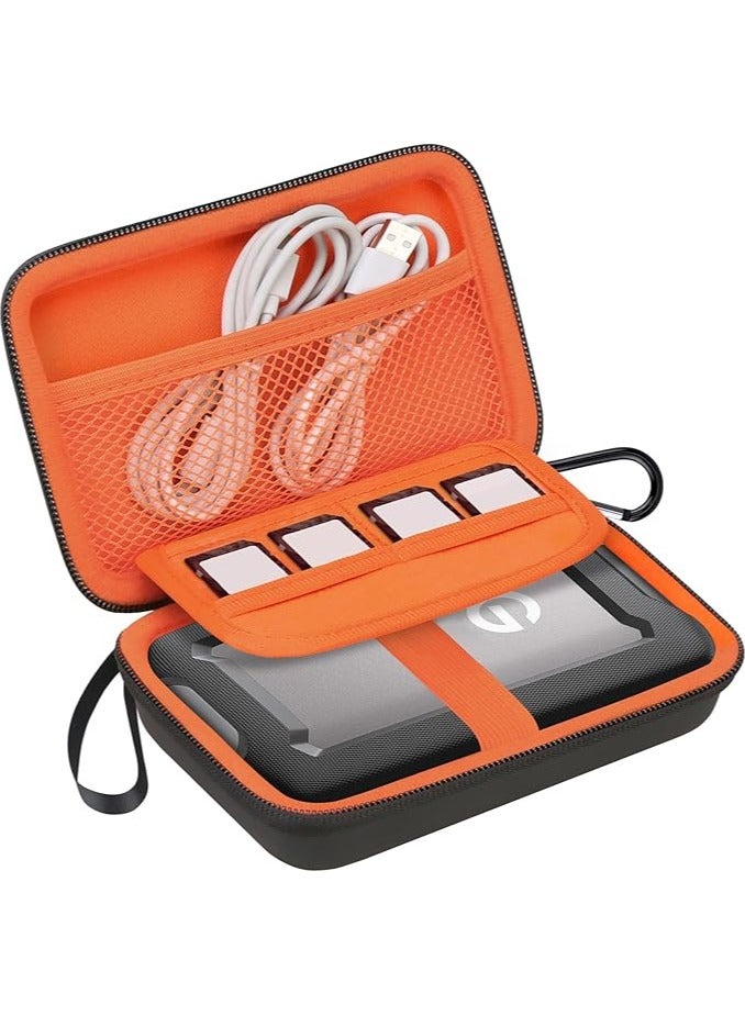 erorex Hard Drive Carrying Case for SanDisk Professional G-Drive ArmorATD – Rugged Portable External Hard Drive HDD USB-C USB 3.2 Gen 1 1TB 2TB 4TB 5TB 6TB Shockproof Protective Travel Bag, Orange - Image 1