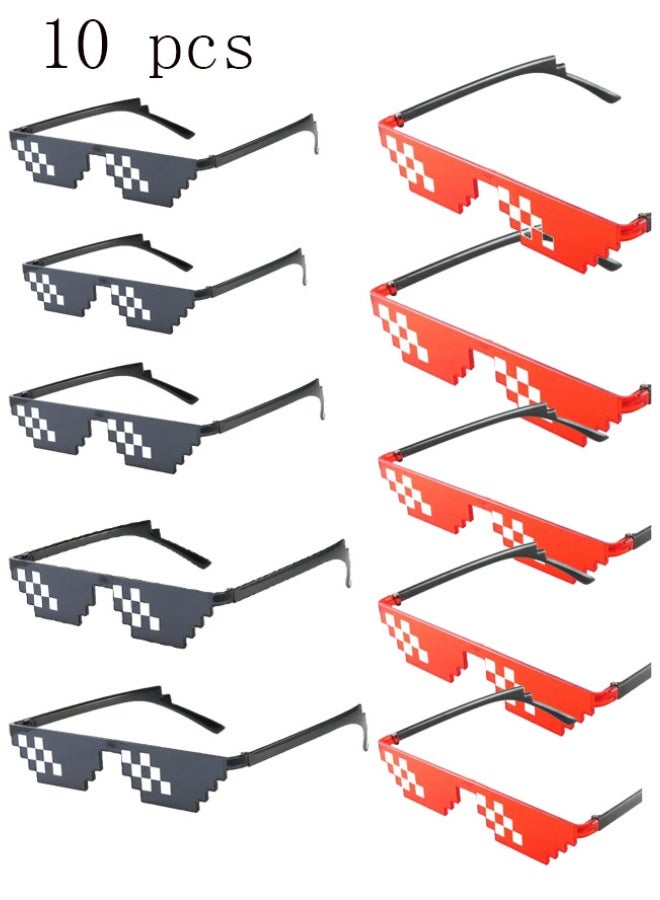 NIBEMINENT نظارات شمسية مزدوجة الصفوف مكونة من 10 قطع للحماية من الشمس، الحفلات - Image 1