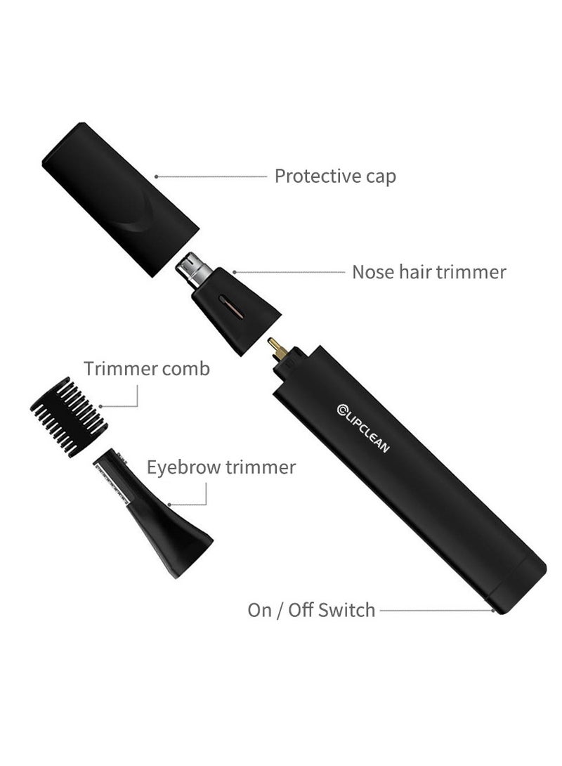CLIPCLEAN Ear and Nose Hair Trimmer Clipper, 7000 RPM Professional Painless Eyebrow & Facial Hair Trimmer for Men/Women,  USB Rechargeable Electric Nose Hair Trimmer with IPX5 Waterproof, Black - Image 4