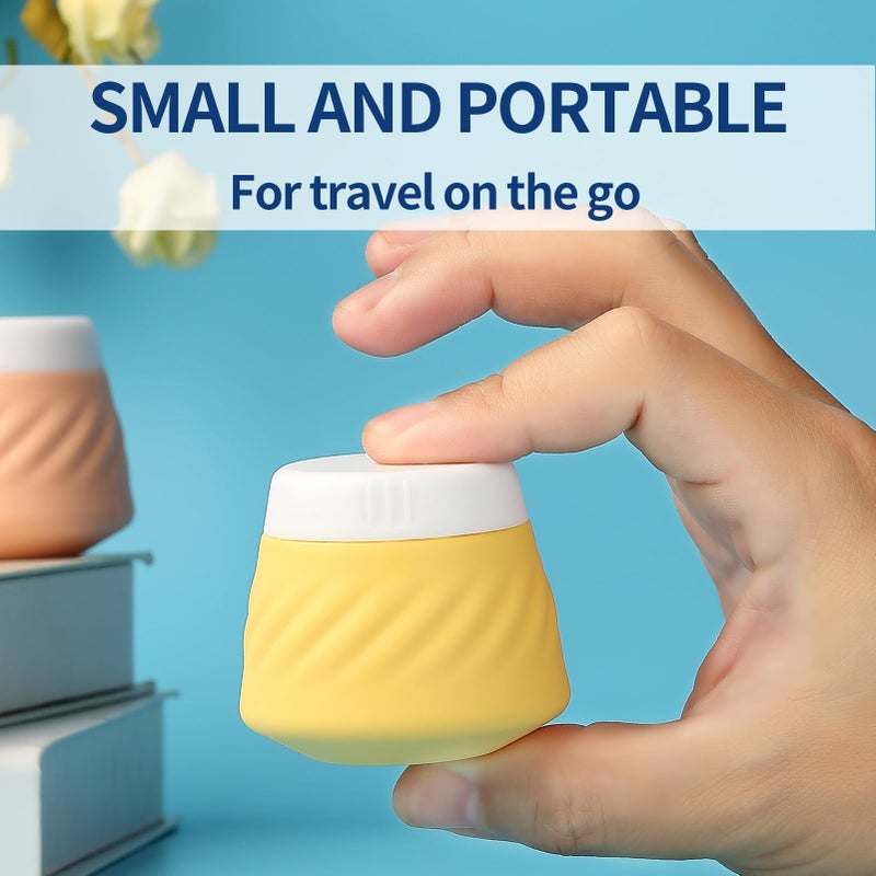 Gemice Silicone Cream Jars TSA Approved Travel Size Containers with Toiletry Bag, Wide Mouth Leak-proof Travel Accessories with Lid for Cosmetic Cream (4 Pack) - Image 2
