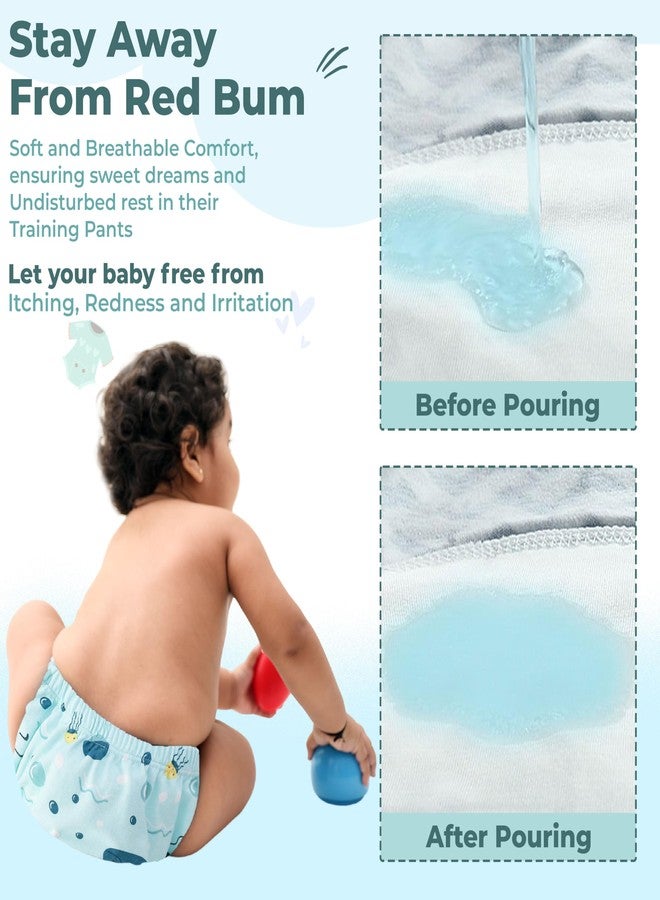 Bembika Baby Training Pant - Soft Cotton, Reusable, and Leak-Resistant Potty Training Pants for Kids Padded Underwear for Babies to Support a Smooth Diaper Free Transition (L Size For 18-24 Months Underwater World Theme) - Image 4