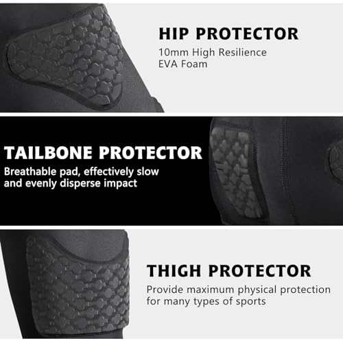 TUOYR Youth Padded Compression Short Football Girdle with Pads Hip Thigh Butt Tailbone Protector Pants Boys Protective for Snowboard Skate Ski Kockey Cycling Baseball Rugby - Image 3