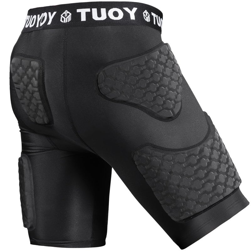 TUOYR Youth Padded Compression Short Football Girdle with Pads Hip Thigh Butt Tailbone Protector Pants Boys Protective for Snowboard Skate Ski Kockey Cycling Baseball Rugby - Image 2