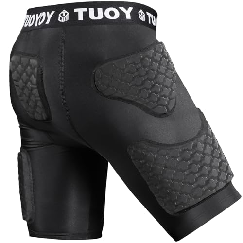 TUOYR Youth Padded Compression Short Football Girdle with Pads Hip Thigh Butt Tailbone Protector Pants Boys Protective for Snowboard Skate Ski Kockey Cycling Baseball Rugby - Image 1