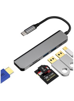 USB C Hub Adapter (6in1) HDMI TF SD Card Reader Type C Charger Port Dual USB Docking Station Thunderbolt Splitter Monitor Mouse Dongle for Apple iPhone15 Pro Max for iPad Macbook Multiport Accessories
