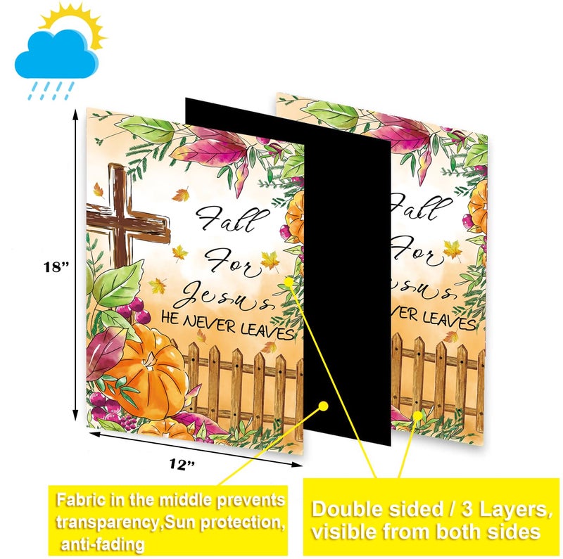 CDLong Christian Seasonal Garden Flags Set of 12 Double Sided 12 x 18 Inch Cross Yard Flags, Small Flags for Outside, Fall Winter Easter Christmas Outdoor Flags, Holiday Garden Flags for All Seasons ï»¿ - Image 2
