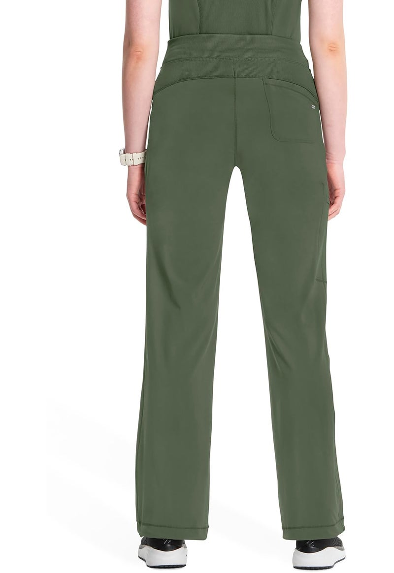 Cherokee Infinity Straight Leg Drawstring Women Scrub Pants 360 Stretch with 4 Pockets 1123AT, M Tall, Olive - Image 2
