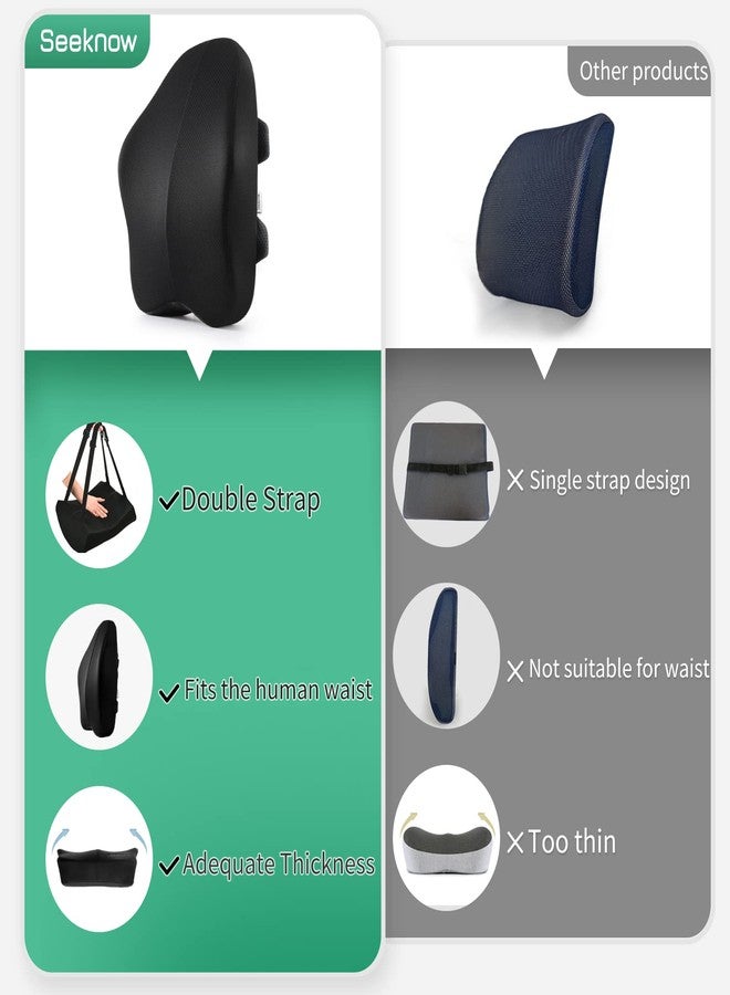 seeknow Lumbar Support Pillow for Office Chair Back Support Pillow for Chair Car Seat Back Support Ergonomic Back Chair Pillow Desk Chair Back Cushion for Back Pain Back Rest Pillow Lumbar Back support - Image 2