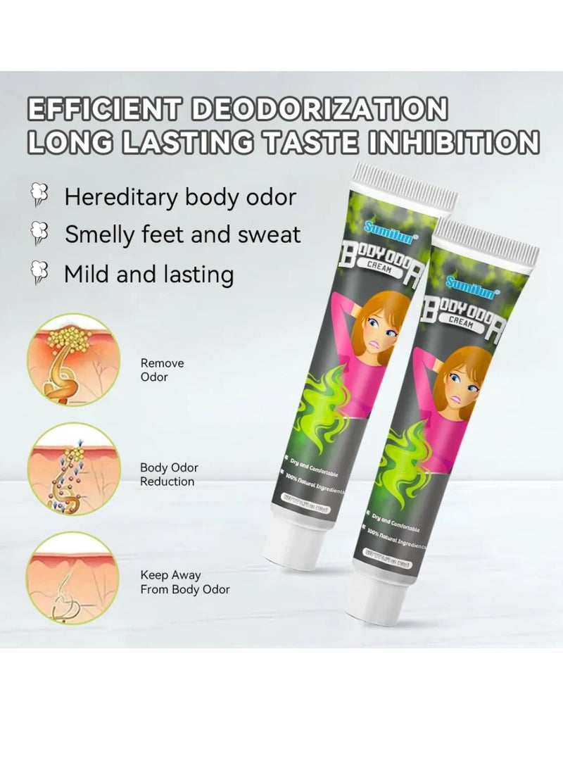 Sumifun كريم إزالة رائحة الجسم - كريم مزيل العرق للجسم لإزالة رائحة الجسم الطبيعية - كريم إزالة رائحة العرق تحت الإبط 20 جرام - Image 3