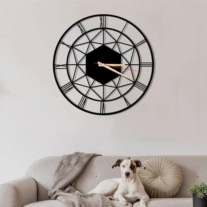 WALL CLOCK FOR LIVING ROOM DECOR SILENT NONTICKING VINTAGE INDUSTRIAL STYLE BLACK METAL CLOCK FOR OFFICE BEDROOM KITCHEN HOUSEWARMING GIFT SIENA 137 INCH