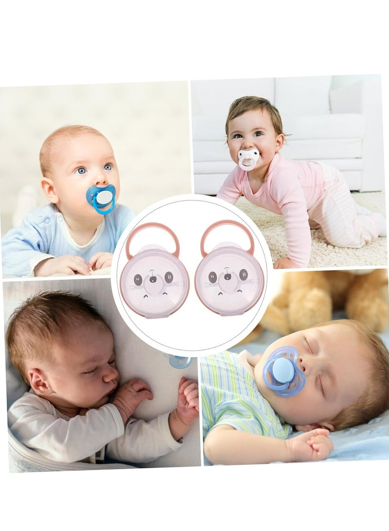 Loquat 2 Pack Pacifier Storage Cases, Stick Monkey Design, Pink, for Babies - Image 4