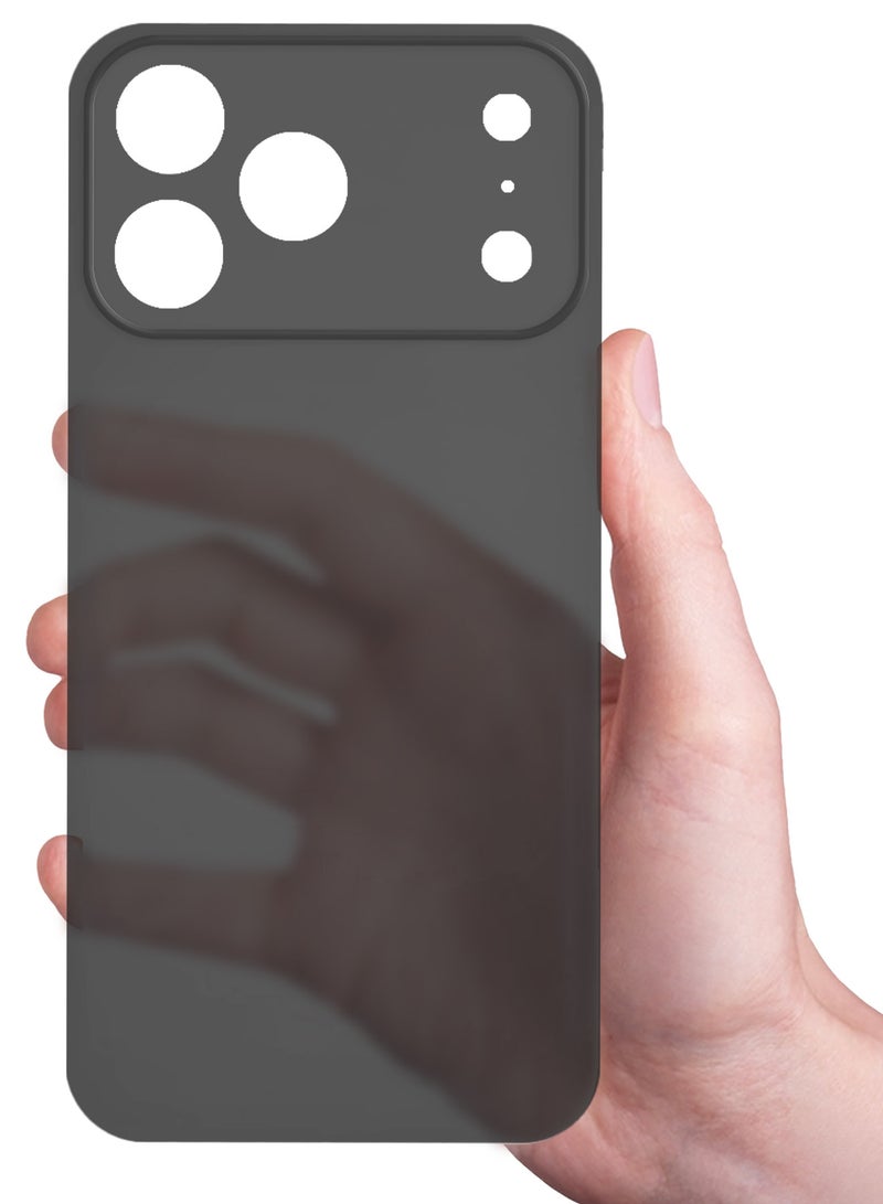 CATANES Air Skin Frosted Matte Case for iPhone 17 Pro - Stylish Ultra Slim Back Cover - Black - Image 3