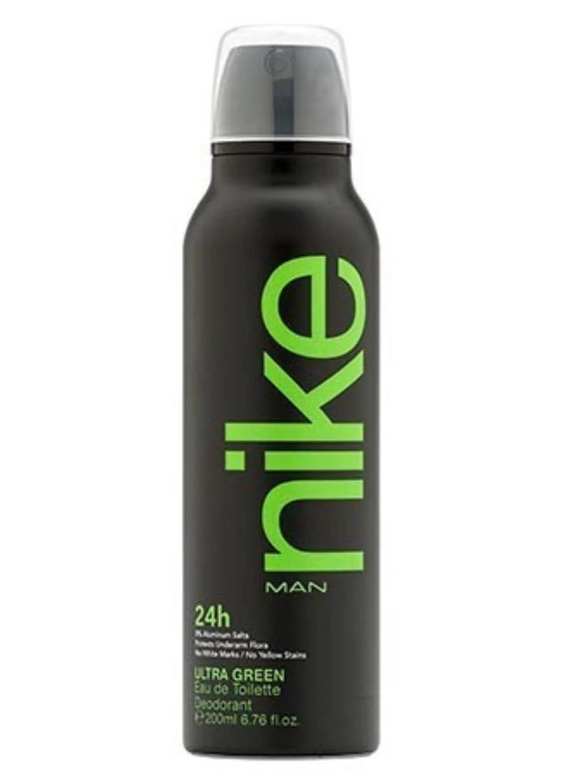Nike Man 24H Ultra Green Deodorant Spray - Eau De Toilette - 200ml - Image 1