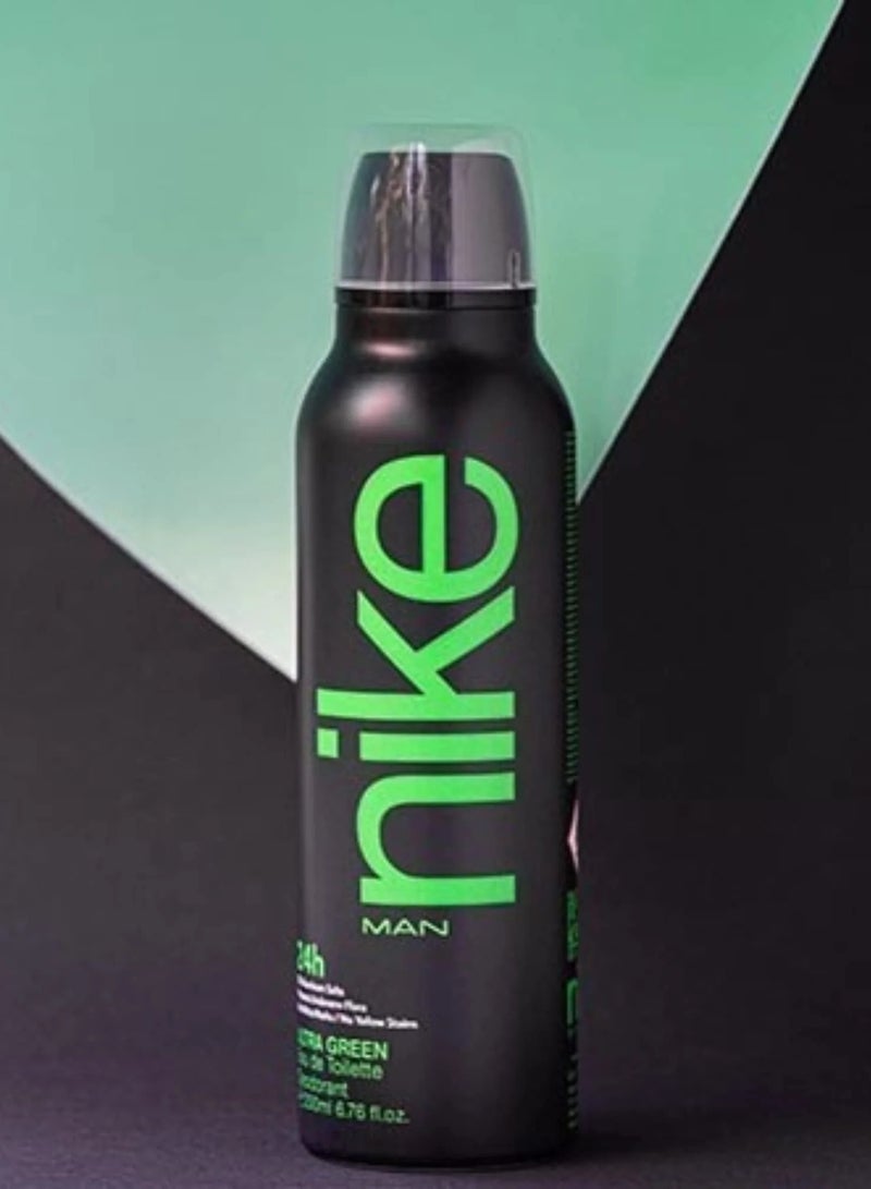 Nike Man 24H Ultra Green Deodorant Spray - Eau De Toilette - 200ml - Image 2