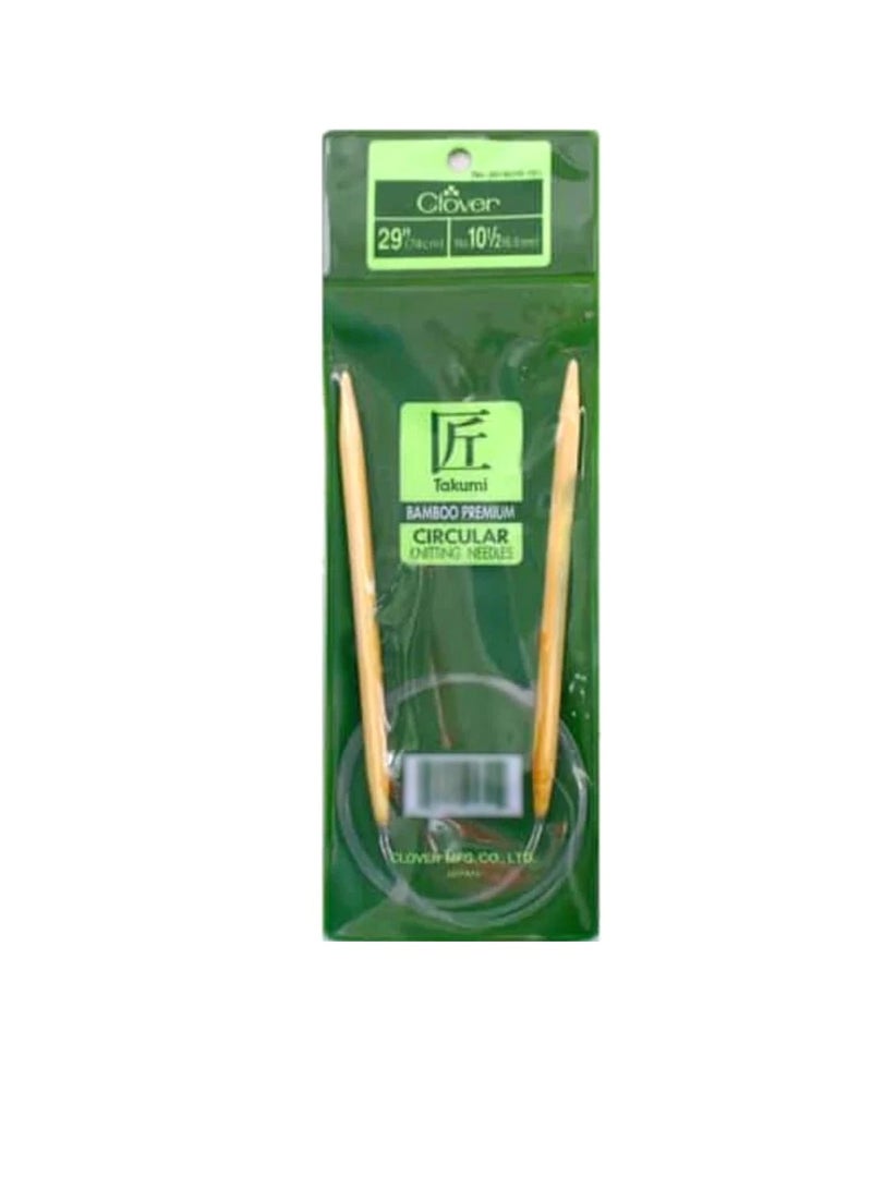 كلوفر إبر الحياكة الدائرية المصنوعة من الخيزران "Takumi" ، مقاس 29 بوصة 10.5 - Image 1