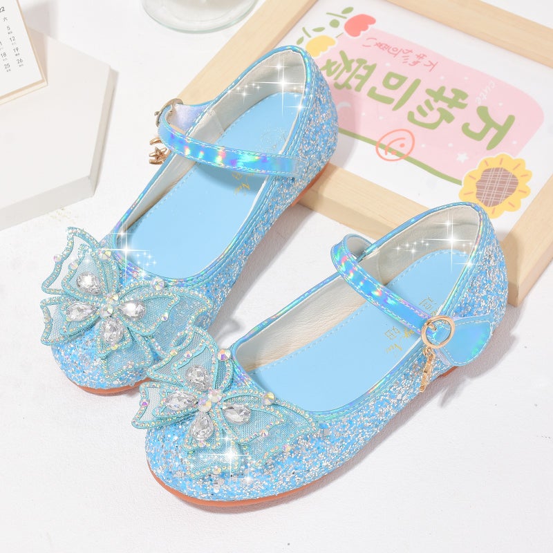 Girls'' Flats 2026 Autumn New Crystal Shoes Little Girls Soft-Soled Princess Shoes Fashionable Children''s Baby Leather Shoes for Girls - Image 4