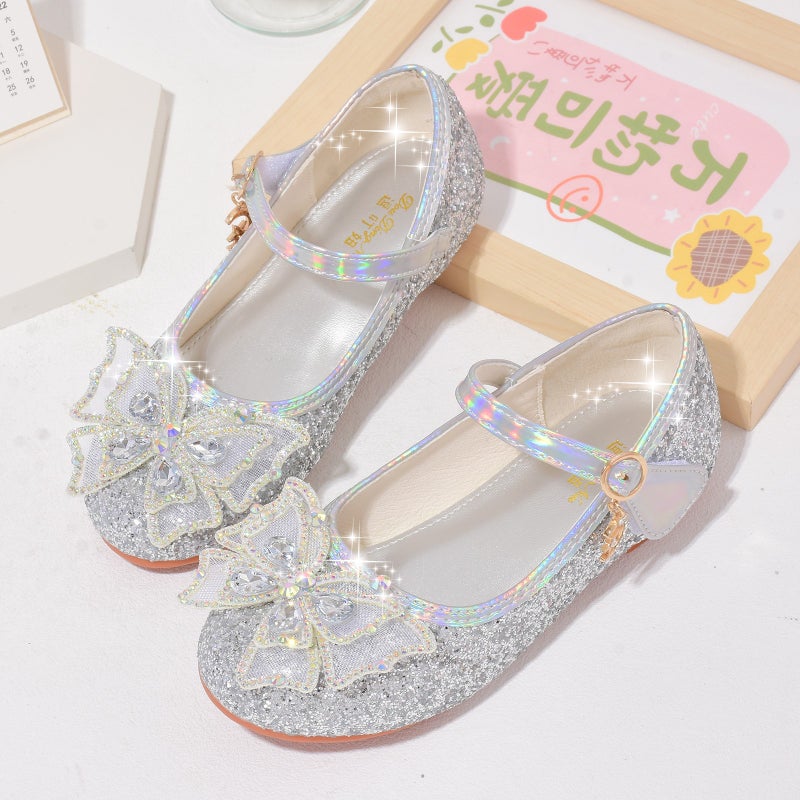 Girls'' Flats 2026 Autumn New Crystal Shoes Little Girls Soft-Soled Princess Shoes Fashionable Children''s Baby Leather Shoes for Girls - Image 5