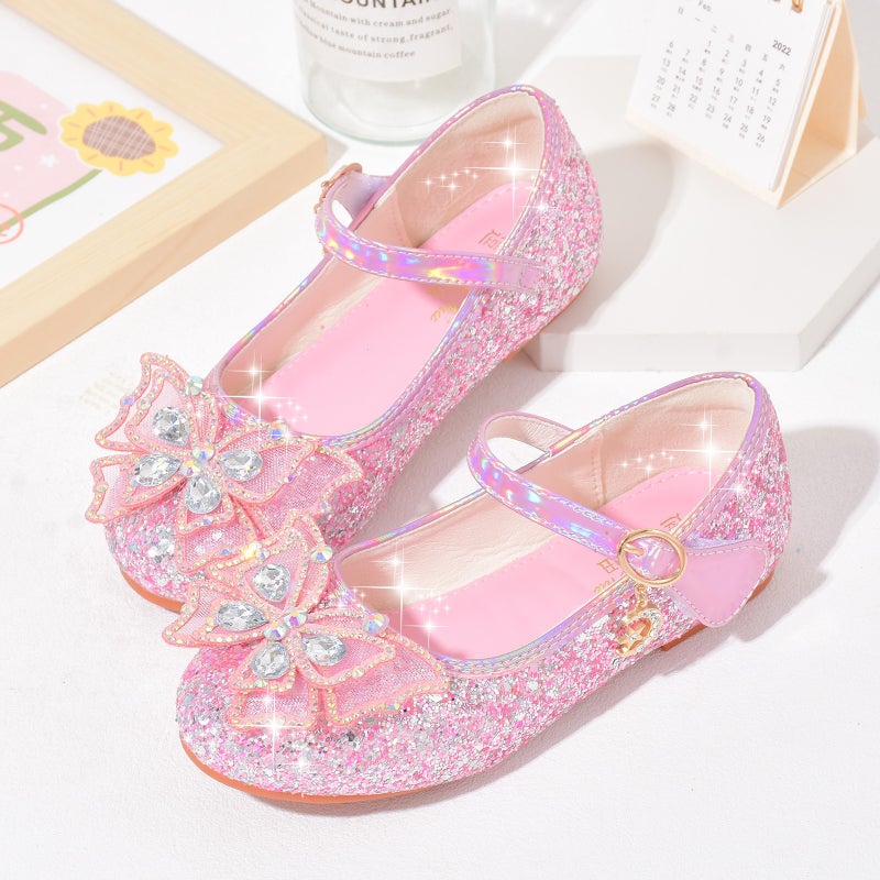 Girls'' Flats 2026 Autumn New Crystal Shoes Little Girls Soft-Soled Princess Shoes Fashionable Children''s Baby Leather Shoes for Girls - Image 3