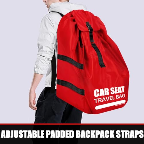 Imbsinvncy Car Seat Travel Bag for Airplane, Large Car Seat Bags for Air Travel with Comfort Padded Straps, Carseat Storage Bag / Backpack for Carseat Airport, Carseat Cover Travel - Baby Travel Essential - Image 2