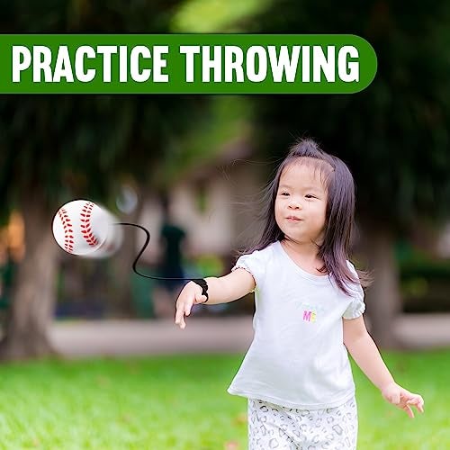Playbees Reactive Practice Baseballs on Elastic Cord Perfect for Training, Fun Outdoor Activities for Spring Training, Fun Outdoor Activity for Kids, Boy or Girl, Party Favor (12 Pack) - Image 3