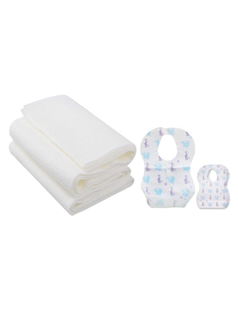 STAR BABiES Combo Pack Bibs Pack Of 10 With Disposable Towel Pack Of 3 Elephant - Image 1