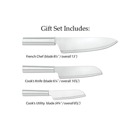 Rada Cutlery 3-Piece Chef Select Knife Gift Set, Silver Handles - Image 2