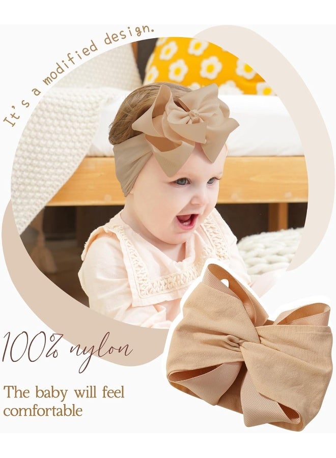 doboi doboi 6PCS Baby Girl Bows Baby Headbands Ribbon Bow Nylon Headbands Hair Accessories Big Baby Bows for Baby Girls Infant Newborn Toddler - Image 3