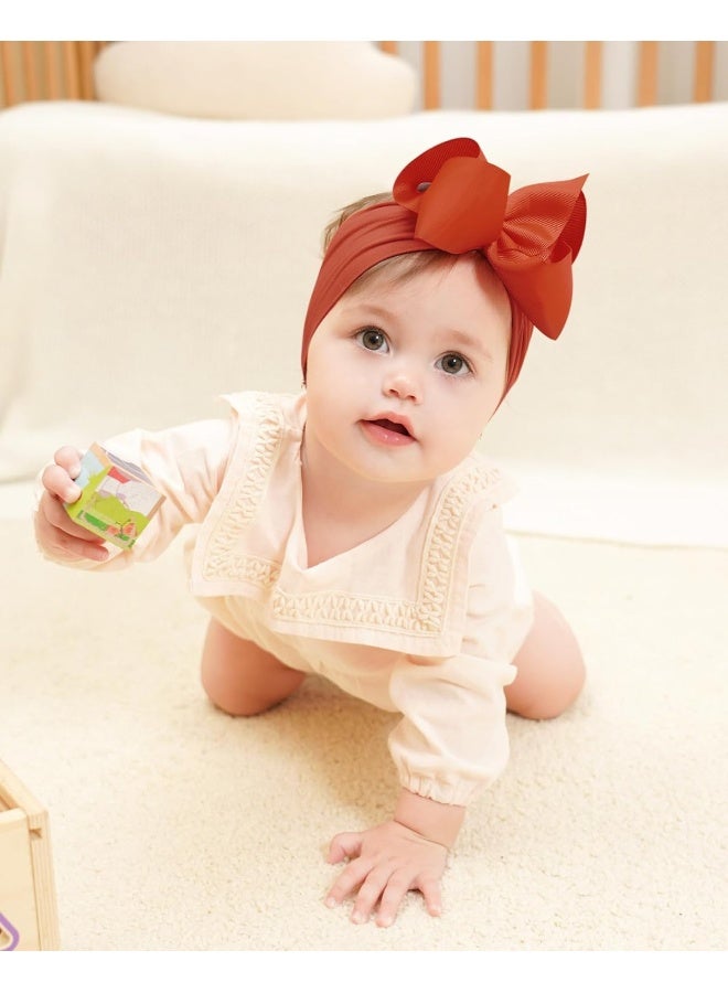 doboi doboi 6PCS Baby Girl Bows Baby Headbands Ribbon Bow Nylon Headbands Hair Accessories Big Baby Bows for Baby Girls Infant Newborn Toddler - Image 4