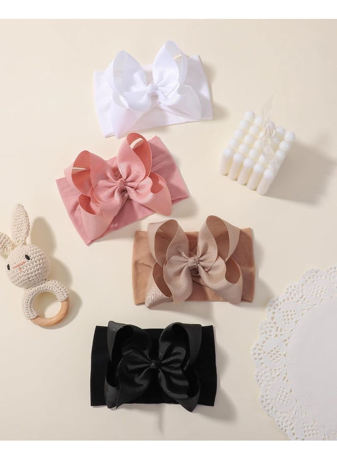 doboi doboi 6PCS Baby Girl Bows Baby Headbands Ribbon Bow Nylon Headbands Hair Accessories Big Baby Bows for Baby Girls Infant Newborn Toddler - Image 5