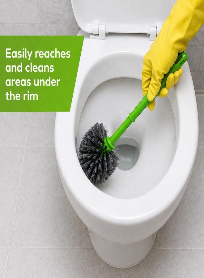 ARICO Round Toilet Cleaning Brush with Holder Long Handle Bathroom Cleaner Brush Thick Nylon Bristles for Toilet Bowl Rim Corner Cleaning with Stand Durable & Hygienic - Image 4