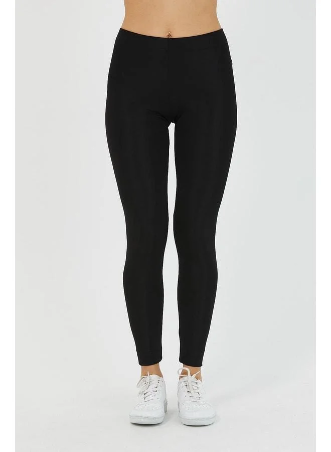 Mmetalic Women's Black High-Waist Leggings.