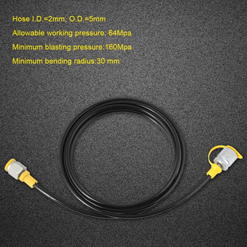 Hydraulic Pressure Test Hose 2.0m/6FT, Hydraulic Test Hose with M16*2-1/4BSP Coupling, High Pressure Resistance Hose for Hydraulic System Testing, Oil Alkali Polyu - Image 2