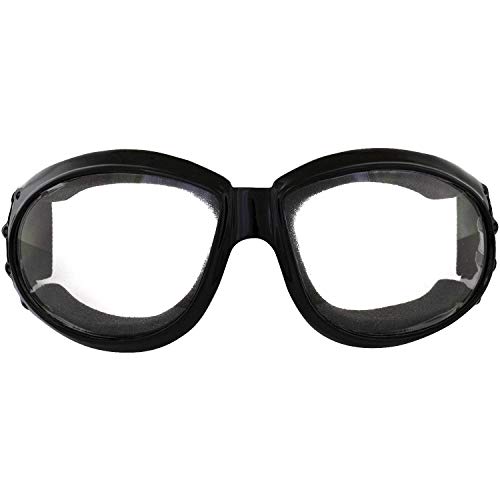Global Vision نظارات ركوب الدراجات النارية padded من Global Vision Eliminator للرجال والنساء (إطار أسود/عدسة مدخنة) (إطار أسود/عدسة شفافة) - Image 2