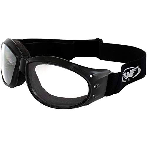 Global Vision نظارات ركوب الدراجات النارية padded من Global Vision Eliminator للرجال والنساء (إطار أسود/عدسة مدخنة) (إطار أسود/عدسة شفافة) - Image 1