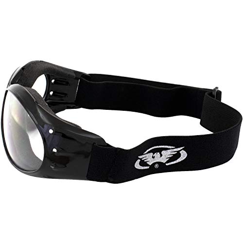 Global Vision نظارات ركوب الدراجات النارية padded من Global Vision Eliminator للرجال والنساء (إطار أسود/عدسة مدخنة) (إطار أسود/عدسة شفافة) - Image 3