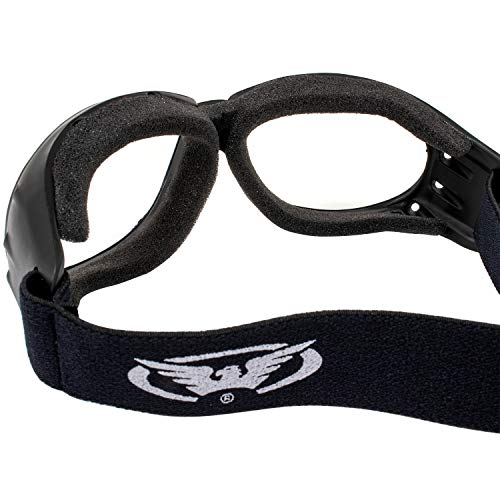 Global Vision نظارات ركوب الدراجات النارية padded من Global Vision Eliminator للرجال والنساء (إطار أسود/عدسة مدخنة) (إطار أسود/عدسة شفافة) - Image 5