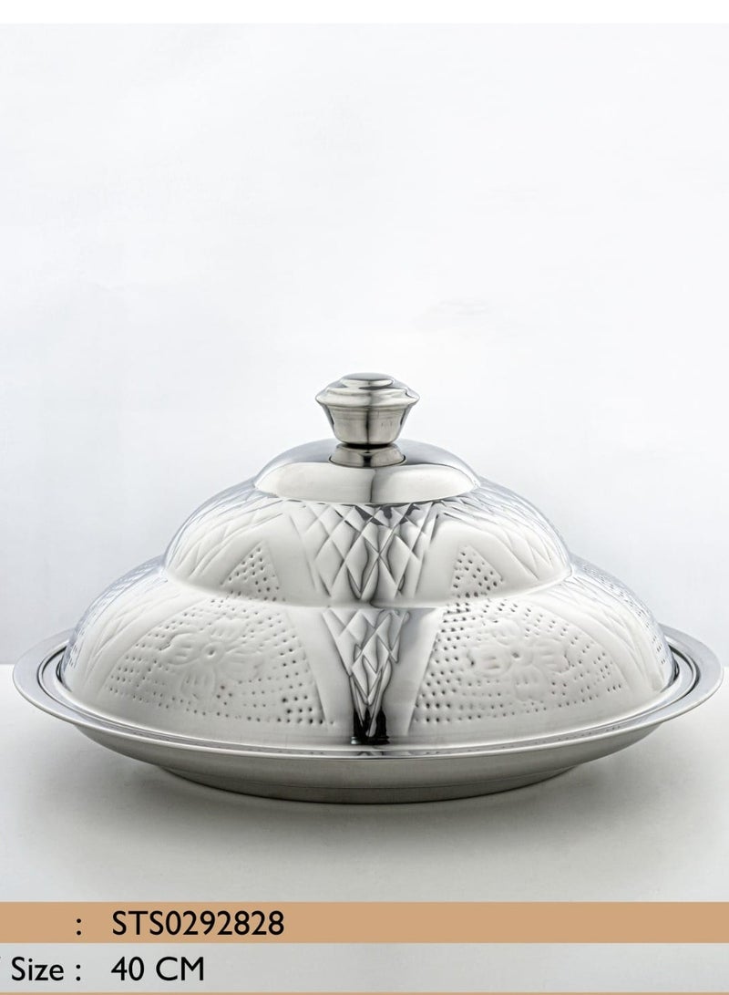 40 CM Stainless Steel Koozy Tray Silver