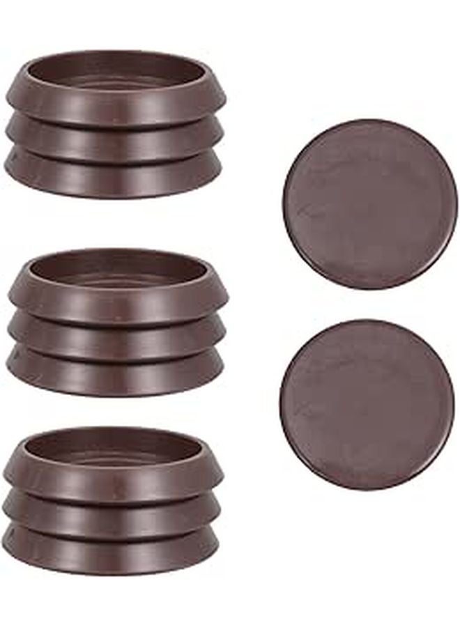 Non Slip Plastic Furniture Caster Cups 10pcs Carpet Floor Protectors For Chair Wheels - Image 1