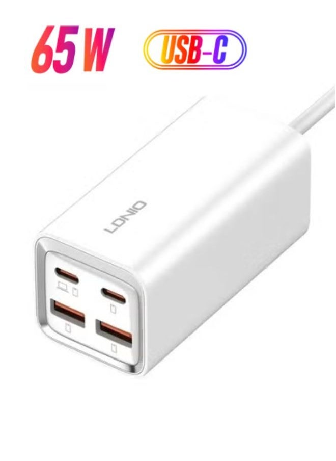 Power Extension Desktop Power Strip & 65W USB C Charger With 2USB-C & 2USB-A Ports Fast Charge For Desktop Power Strip For Laptop/Macbook/Ipad/Camera/Cell Phone 1.5M Cable - pzsku/Z322969C46B88EFD21B90Z/45/1741715458/550c6c70-a71f-4eca-b52e-acd8515552ee
