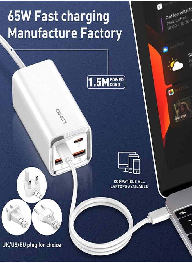 Power Extension Desktop Power Strip & 65W USB C Charger With 2USB-C & 2USB-A Ports Fast Charge For Desktop Power Strip For Laptop/Macbook/Ipad/Camera/Cell Phone 1.5M Cable - pzsku/Z322969C46B88EFD21B90Z/45/_/1691677243/e265b365-dcb2-442e-8d0c-7b17cb915fcb