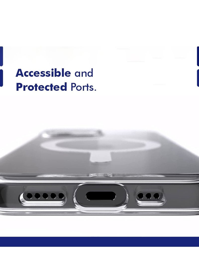 BORTONY iPhone 14 Pro Clear Magnetic Case with Built in Magnets Compatible with MagSafe, Crystal Clear Slim TPU Cover for Apple iPhone 14 Pro 6.1" Clear - Image 5