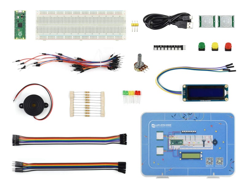 Waveshare مجموعة البداية الأساسية من Waveshare لـ Raspberry Pi Pico مع دروس وموارد غنية، بدء سريع مع Raspberry Pi Pico وبرمجة MicroPython للمبتدئين في Raspberry Pi - Image 1