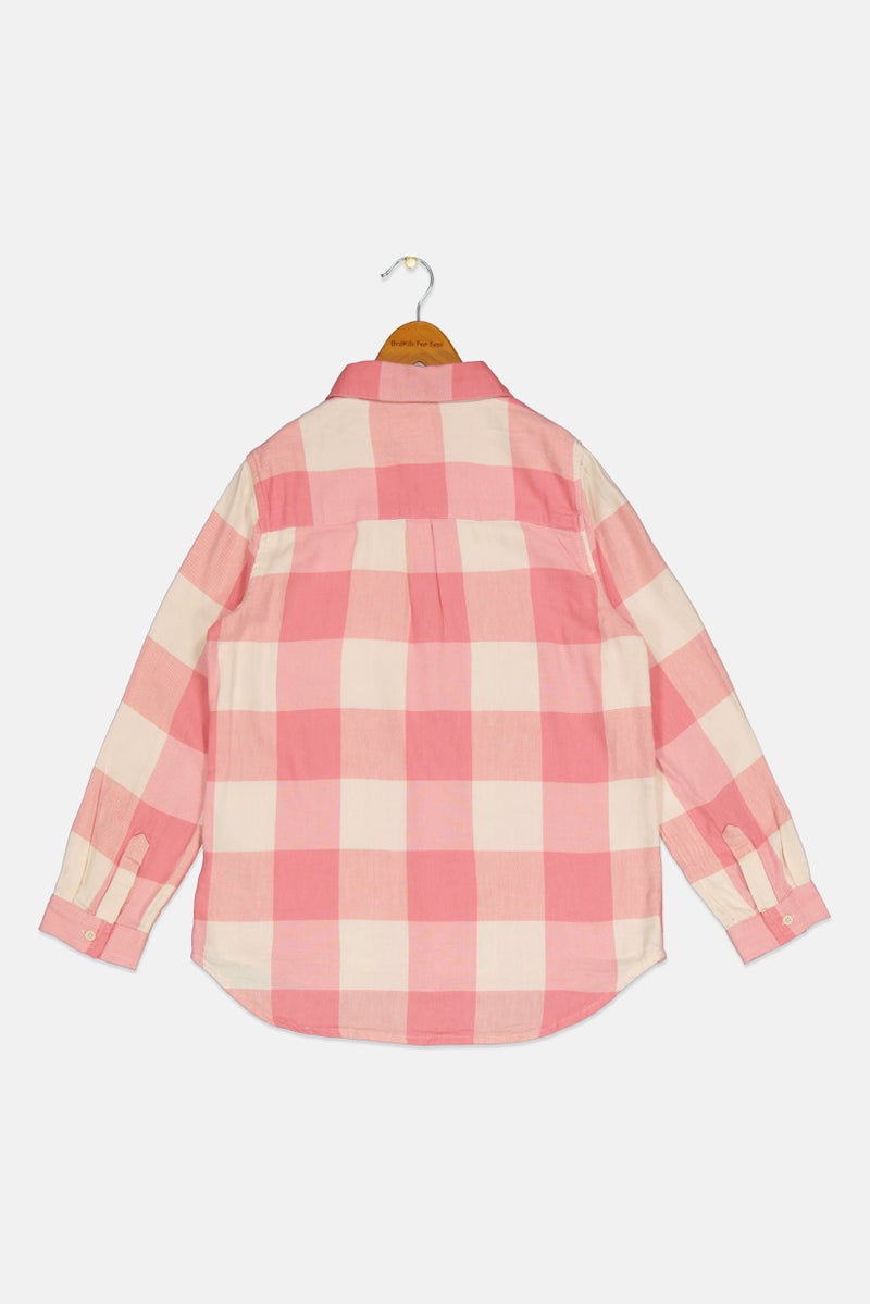 GAP Kids Girl Checkered Long Sleeve Top, Multicolor - Image 2