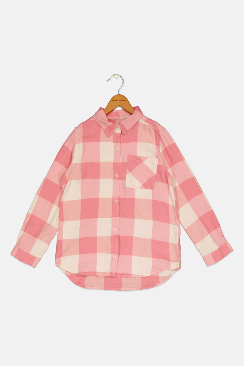 GAP Kids Girl Checkered Long Sleeve Top, Multicolor - Image 1