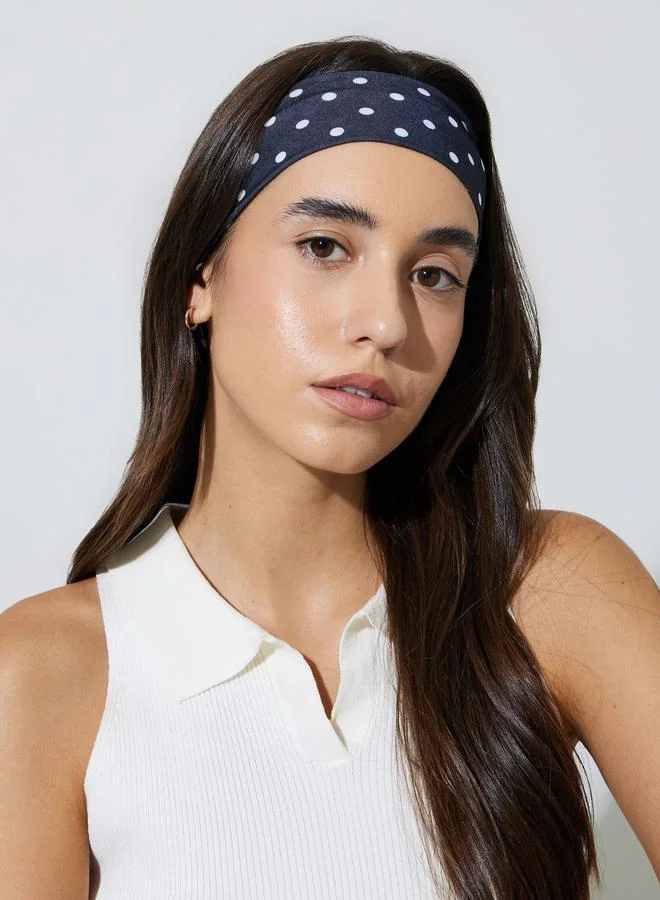 Styli Black and Red Polka Dot Print Headband