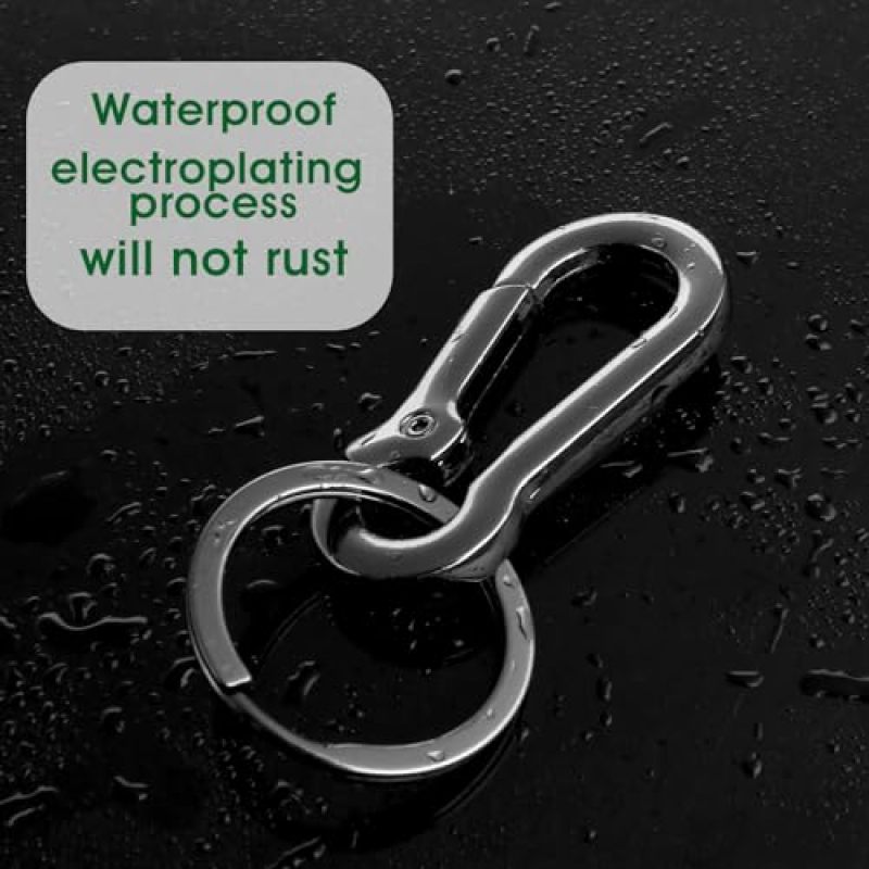 Zinc Alloy Carabiner Keychain Quick Release Clip - Rugged D Ring Key Clip Rust Proof Anodized - Easy Detach Outdoor Keychain Set for Men EDC Gear Hiking - Image 3