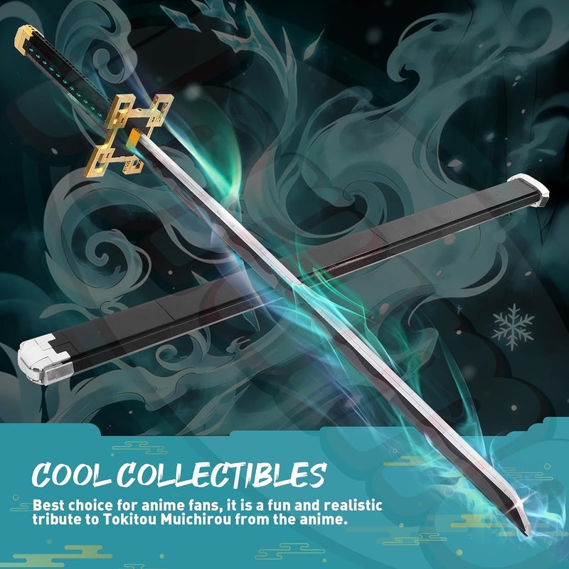 Jorumo 40in Tokitou Muichirou Sword Building Block Set with Scabbard and Stand - Anime Katana Toy for Kids and Adults, 771 Pcs - Image 4