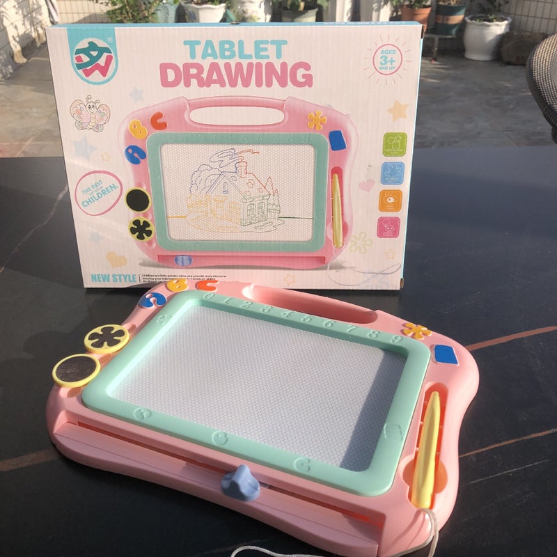 New Year's Gift Children's Magnetic Drawing Board Early Education Thickened Writing Board Painting Show Drawing Board Creative Kindergarten Toys(175B Pink English Packaging Writing Board) - Image 1