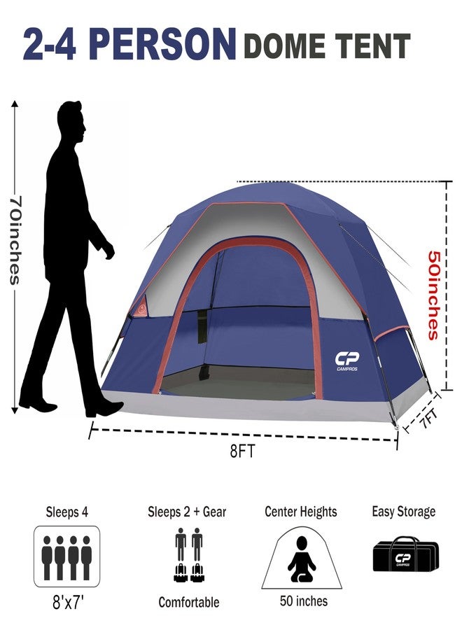 CAMPROS CP 4 Person Tents for Camping with Rainfly, Waterproof Dome Camping Tent Easy Set Up, Portable Family Tent with Large Mesh Window & Carry Bag for Outdoor Hiking - Image 2